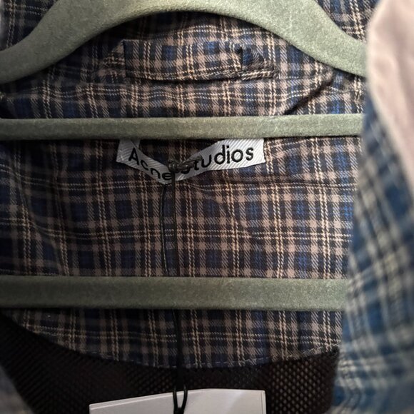 Acne Studios Plaid Patchwork Stand Collar Jacket - Picture 2 of 7